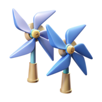serene artistic 3D Render of Two Blue Pinwheels authentic png