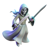 stunning rustic 3D Render Ghostly Figure with Swords genuine png