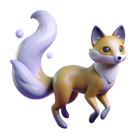 stunning traditional 3D Render of a Cute Cartoon Fox high resolution png
