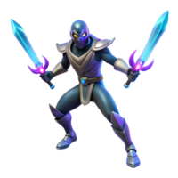 stunning rustic 3D Render Fantasy Warrior with Swords high quality png