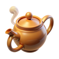 wonderful classic 3D Render of a Brown Teapot original png