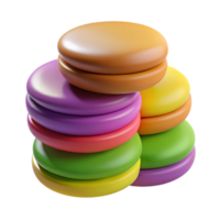 impressive rustic Colorful 3D Macaron Stack Illustration authentic png