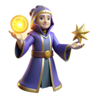 serene artistic 3D Render Wizard Magical Orb Star high resolution png