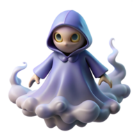 beautiful artistic 3D Render Cute Ghost in Robe high quality png