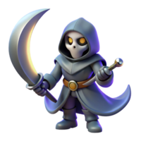 wonderful classic Grim Reaper 3D Render high quality png