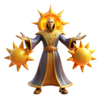 magnificent abstract 3D Render Sun Wizard Fantasy Art exclusive png