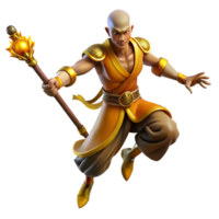 beautiful creative 3D Render Monk Warrior Illustration exclusive png