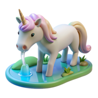 magnificent abstract Cute Unicorn 3D Render authentic png