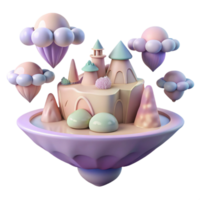 stunning rustic Fantasy Island 3D Render original png
