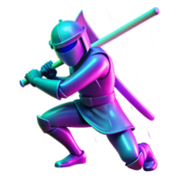 extraordinary artistic 3D Render Neon Knight Illustration high resolution png