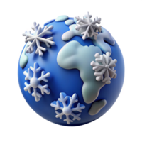 serene modern Winter Globe 3D Illustration genuine png