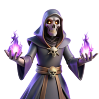 elegant vintage 3D Render of a Necromancer high resolution png