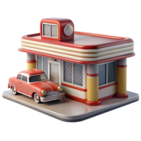 magnificent abstract Retro Diner 3D Render authentic png
