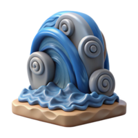 beautiful creative 3D Abstract Wave Illustration authentic png
