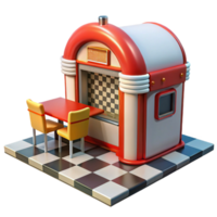 beautiful abstract Retro Diner Jukebox 3D Render high quality png