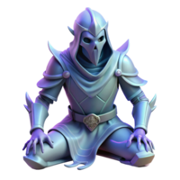serene minimalist 3D Render of a Fantasy Knight high quality png