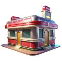 magnificent rustic Retro Diner 3D Model high resolution png