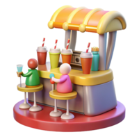 magnificent creative 3D Render of Fun Drink Stand Illustration high resolution png