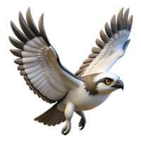 magnificent artistic Osprey in Flight 3D Illustration premium png