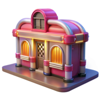 extraordinary minimalist Retro Diner 3D Model original png