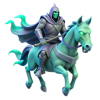 wonderful traditional 3D Render Knight on Spectral Steed authentic png