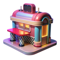 wonderful artistic Retro Diner 3D Render authentic png