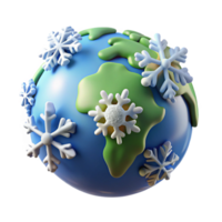 extraordinary vintage Winter Globe 3D Render high quality png