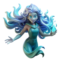 impressive abstract 3D Render of a Magical Girl high resolution png