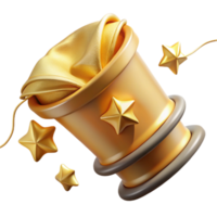 beautiful traditional Golden 3D Render of Stars and Pot authentic png