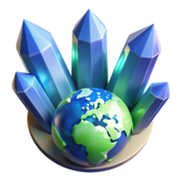 impressive rustic 3D Crystal Globe Illustration exclusive png