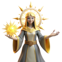 impressive rustic Radiant Goddess 3D Render exclusive png