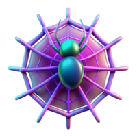 magnificent minimalist 3D Render of Spider on Web authentic png