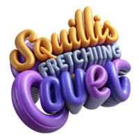 beautiful abstract 3D Squillis Stretching Over Abstract Background authentic png