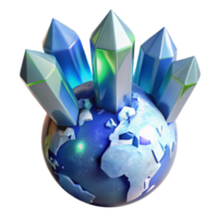 vibrant artistic Frozen Planet 3D Illustration high resolution png