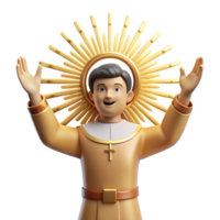 dramatic abstract 3D Render Boy in Golden Robe authentic png