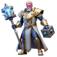 magnificent minimalist 3D Render of a Majestic Fantasy Warrior high quality png