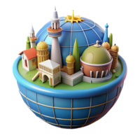 wonderful minimalist 3D Render of a Whimsical Global Village high resolution png