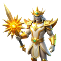 wonderful vintage Golden King 3D Illustration detailed png
