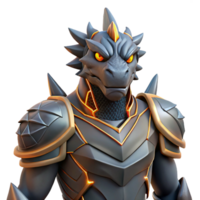 serene rustic Dark Dragon Knight 3D Render high quality png
