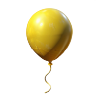 elegant abstract Yellow Birthday Balloon Isolated with String Attached genuine png