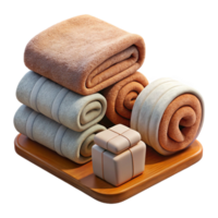 dramatic rustic Set of Towels and Washcloths Transparent Background authentic png