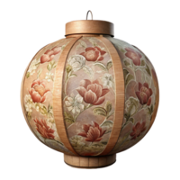 magnificent artistic Handmade Paper Lantern with Floral Pattern Transparent Background high resolution png