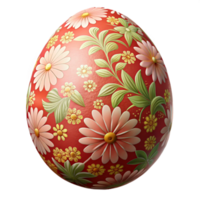 beautiful traditional Easter Egg with Floral Pattern Isolated Transparent authentic png