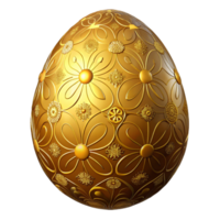 impressive rustic Golden Easter Egg Isolated with Decorative Pattern authentic png