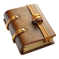 elegant abstract Leather Bound Notebook Closed Front View Cutout high resolution png