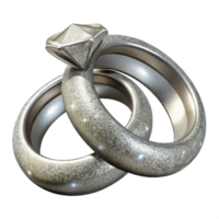 stunning abstract Silver Wedding Rings Cutout with Sparkling Diamonds authentic png
