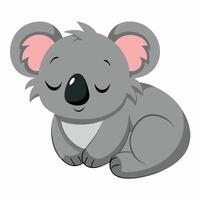 cartoon koala sleeping .Suitable for children's books, sticker, mascot, logo.illustration on white background vector