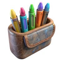 extraordinary traditional Pencil Case with Colorful Pens Transparent Background high resolution png