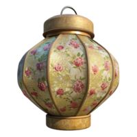 impressive modern Handmade Paper Lantern with Floral Pattern Transparent Background premium png