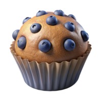 elegant creative Muffin with Blueberries Cutout on Transparent Background 4K png